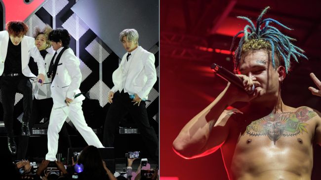 Южнокорейская k-pop группа BTS и российский музыкант Моргенштерн Южнокорейская k-pop группа BTS и российский музыкант Моргенштерн
