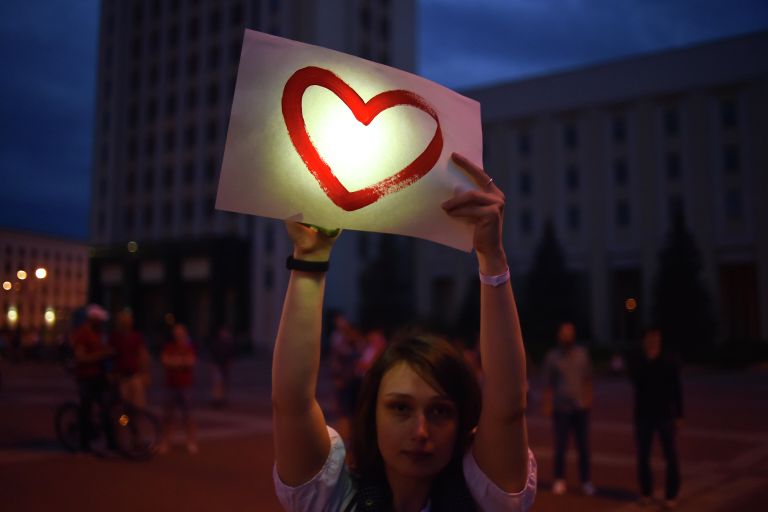 Акция протеста на площади Независимости в Минске Акция протеста на площади Независимости в Минске