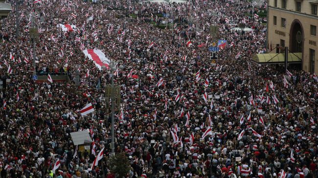 Участники акции протеста в Минске
