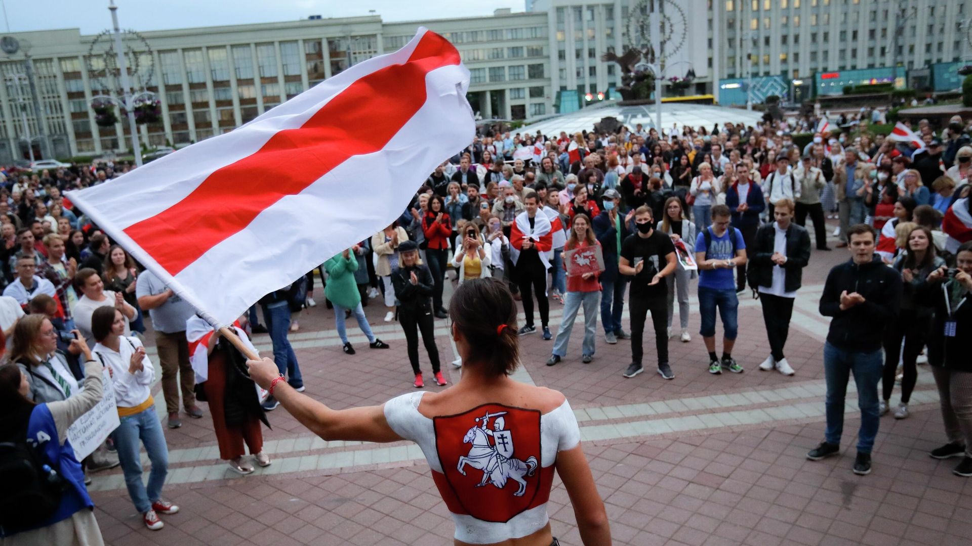 Участники акции протеста в Минске Участники акции протеста в Минске - РИА Новости, 1920, 27.08.2020