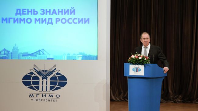 Министр иностранных дел РФ Сергей Лавров выступает перед студентами МГИМО в День знаний Министр иностранных дел РФ Сергей Лавров выступает перед студентами МГИМО в День знаний