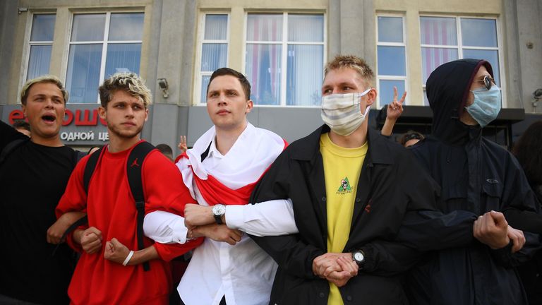 Участники студенческой акции протеста в Минске