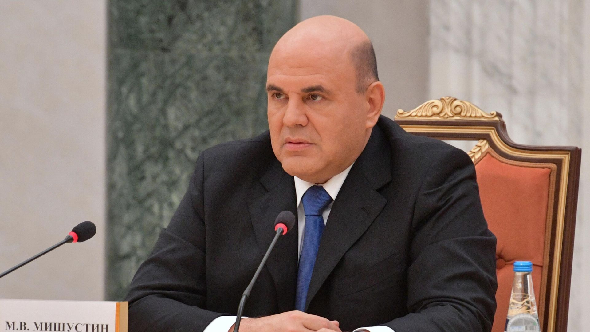 Председатель правительства РФ Михаил Мишустин во время переговоров с премьер-министром Белоруссии Романом Головченко в Минске Председатель правительства РФ Михаил Мишустин во время переговоров с премьер-министром Белоруссии Романом Головченко в Минске - РИА Новости, 1920, 28.09.2020