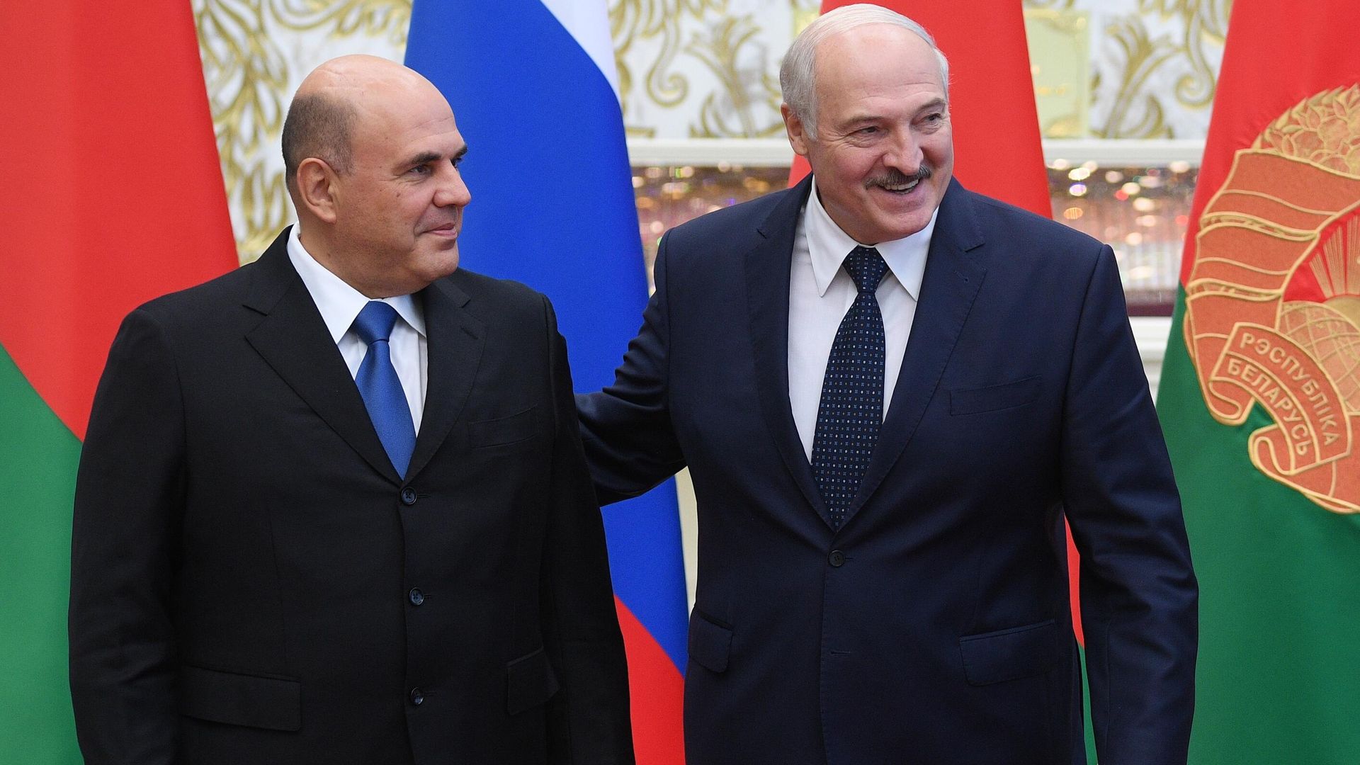 Председатель правительства РФ Михаил Мишустин, президент Белоруссии Александр Лукашенко - РИА Новости, 1920, 10.11.2020