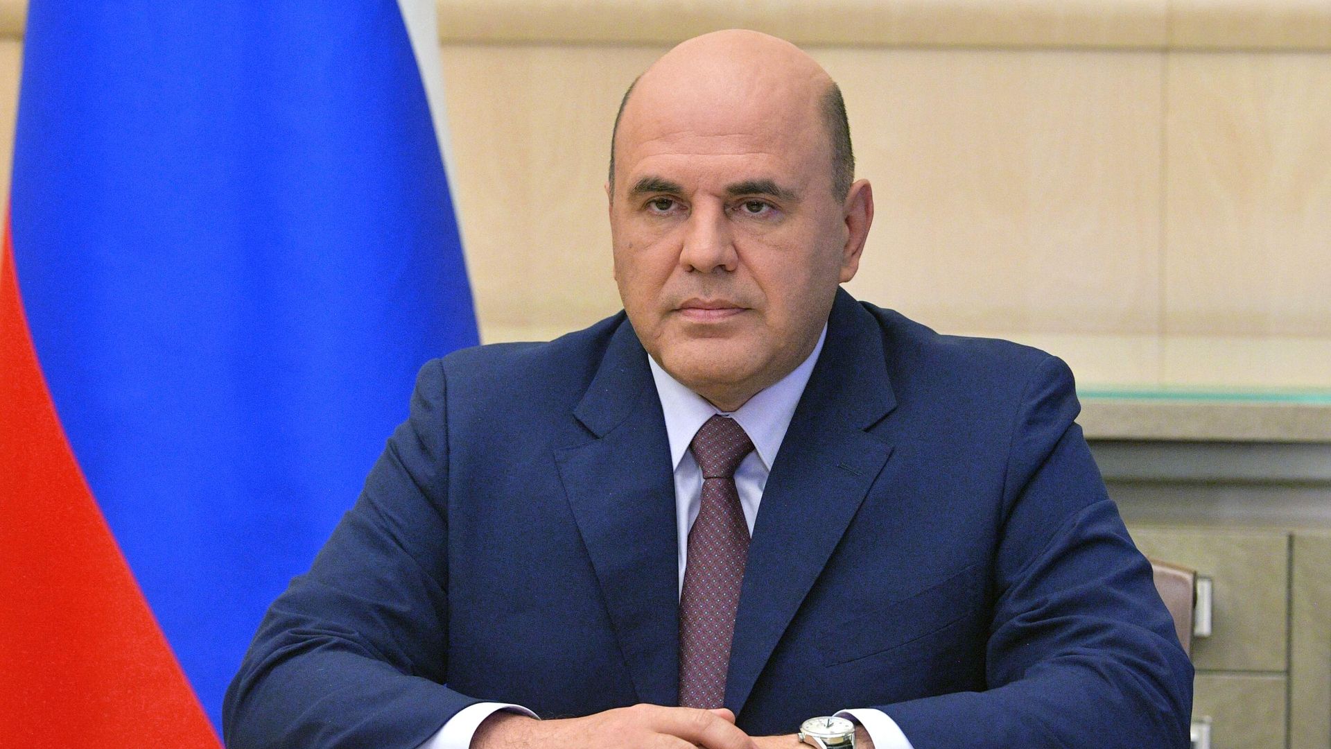 Председатель правительства РФ Михаил Мишустин во время видеообращения к участникам Московского финансового форума - РИА Новости, 1920, 09.09.2020