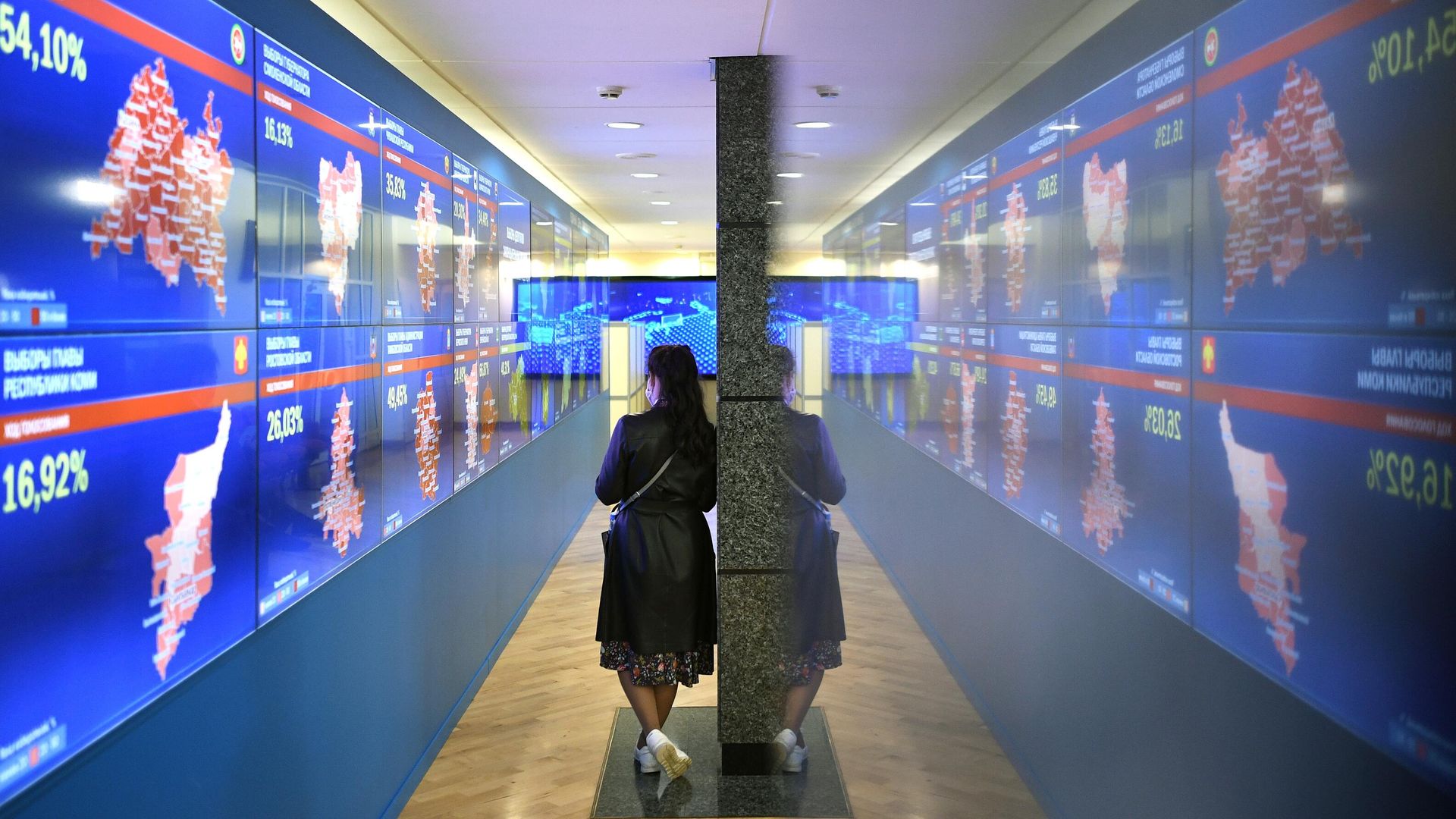 В информационном центре Центральной избирательной комиссии РФ В информационном центре Центральной избирательной комиссии РФ - РИА Новости, 1920, 14.09.2020