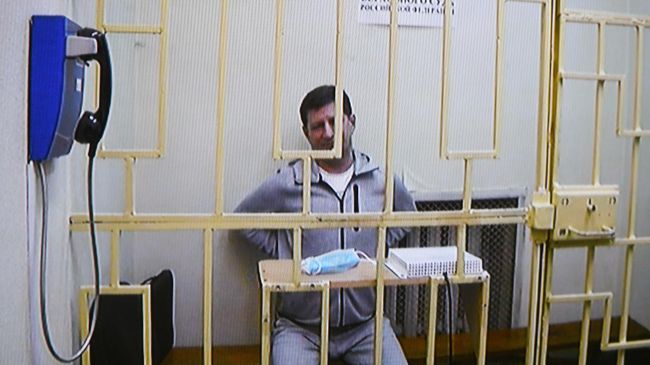 Бывший губернатор Хабаровского края Сергей Фургал участвует по видеосвязи в заседании Мосгорсуда