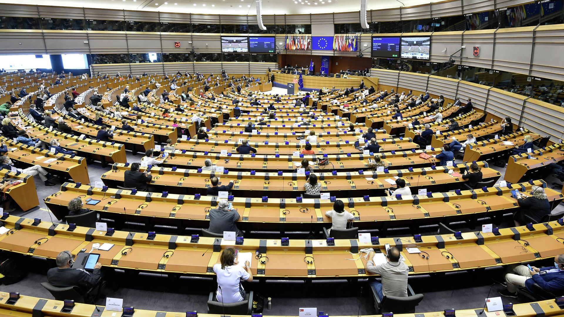 Пленарное заседание в Европейском парламенте в Брюсселе Пленарное заседание в Европейском парламенте в Брюсселе - РИА Новости, 1920, 19.09.2020