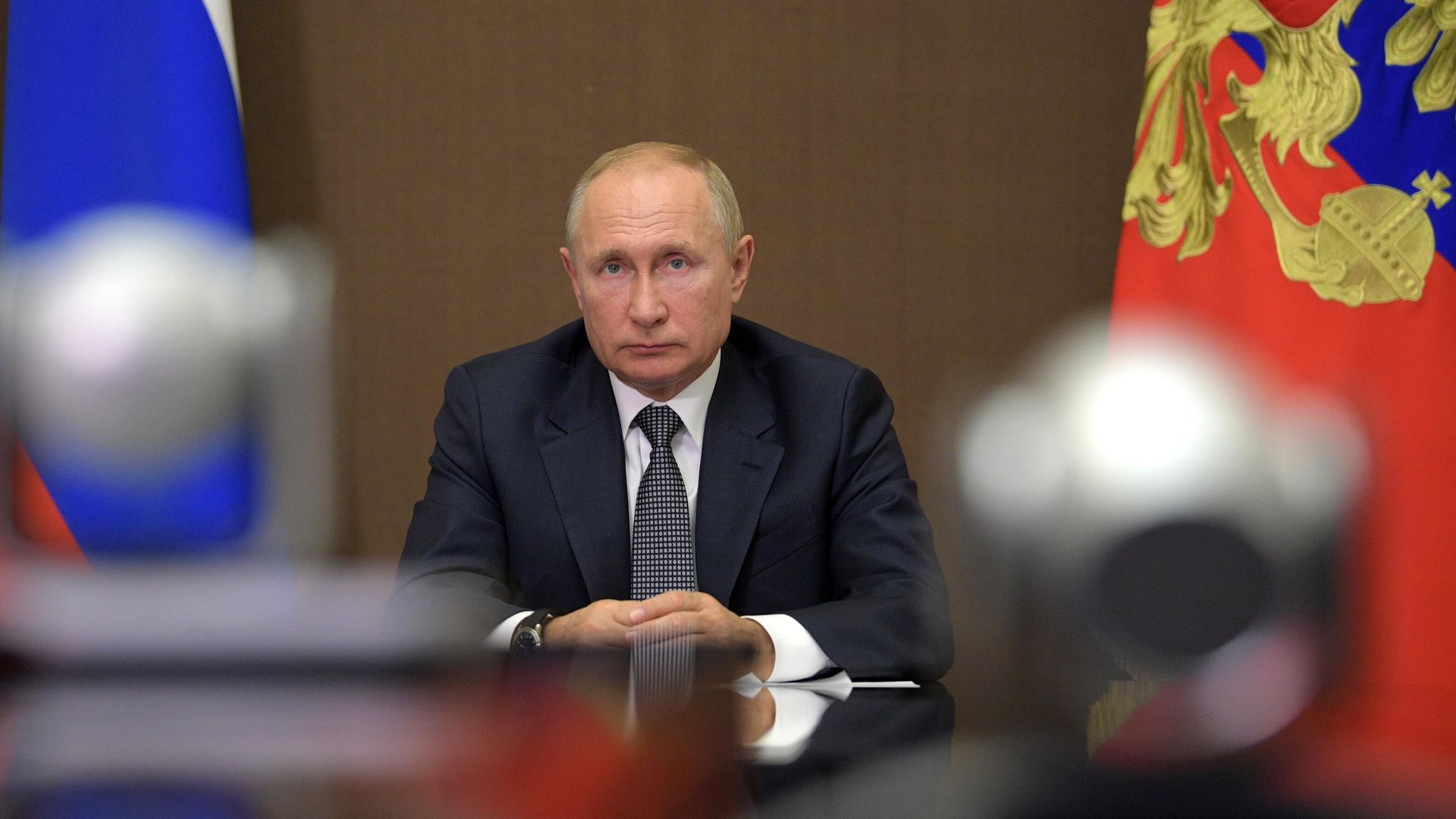 Президент РФ Владимир Путин во время встречи в режиме видеоконференции с президентом Молдавии Игорем Додоном - РИА Новости, 1920, 01.10.2020
