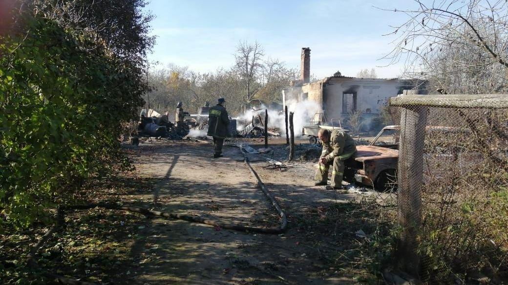 Ситуация в деревне Шелемишевские Хутора в Рязанской области, пострадавшей в результате пожара на военных складах Ситуация в деревне Шелемишевские Хутора в Рязанской области, пострадавшей в результате пожара на военных складах - РИА Новости, 1920, 09.10.2020