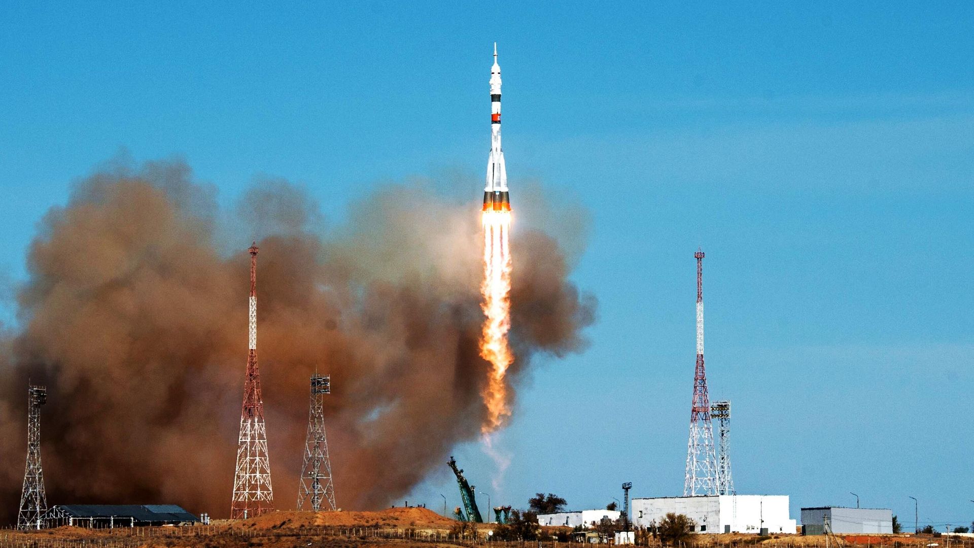 Запуск РН Союз-2-1а с кораблем Союз МС-17 с космодрома Байконур Запуск РН Союз-2-1а с кораблем Союз МС-17 с космодрома Байконур - РИА Новости, 1920, 14.10.2020
