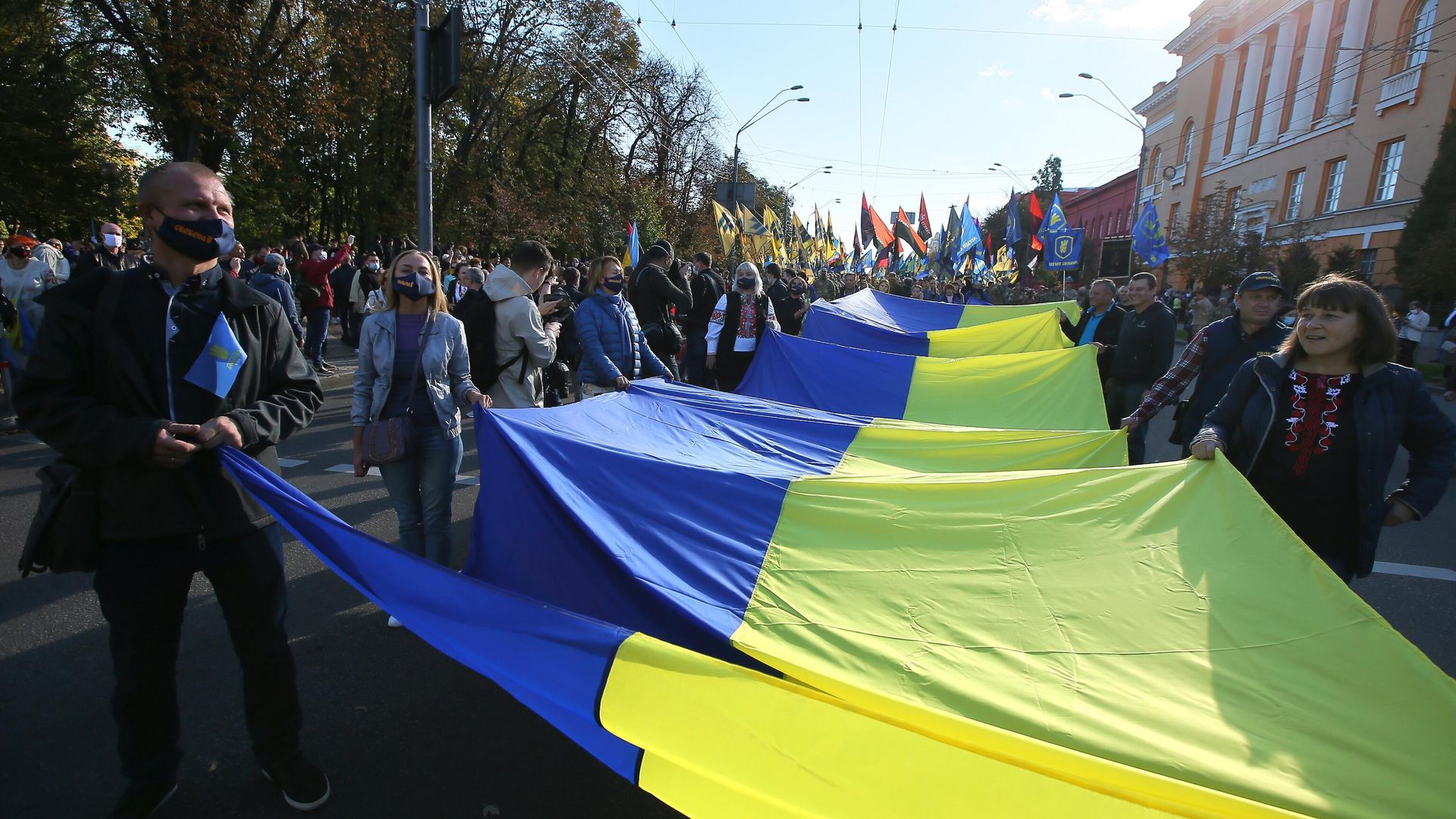 Участники марша националистов в Киеве Участники марша националистов в Киеве - РИА Новости, 1920, 14.10.2022