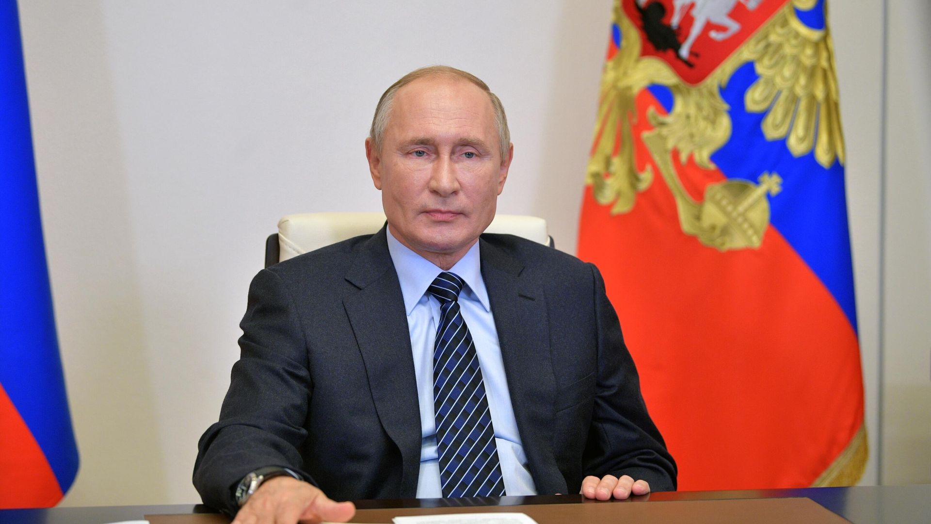 Президент РФ Владимир Путин во время встречи в режиме видеоконференции с членами правления Российского союза промышленников и предпринимателей (РСПП) Президент РФ Владимир Путин во время встречи в режиме видеоконференции с членами правления Российского союза промышленников и предпринимателей (РСПП) - РИА Новости, 1920, 04.11.2020