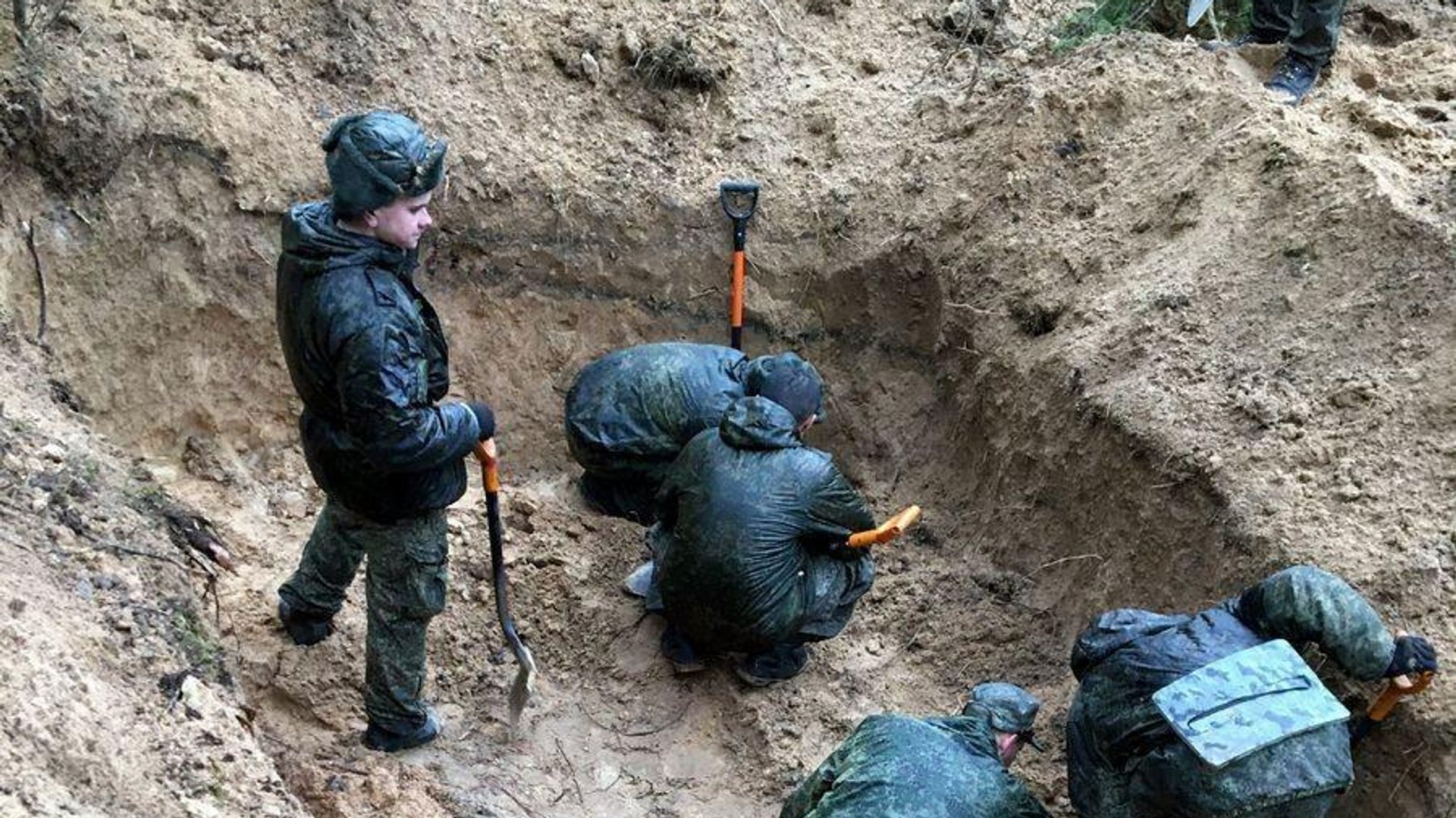 На месте раскопок ранее неизвестного массового захоронения у деревни Глоты в Псковской области - РИА Новости, 1920, 22.03.2021