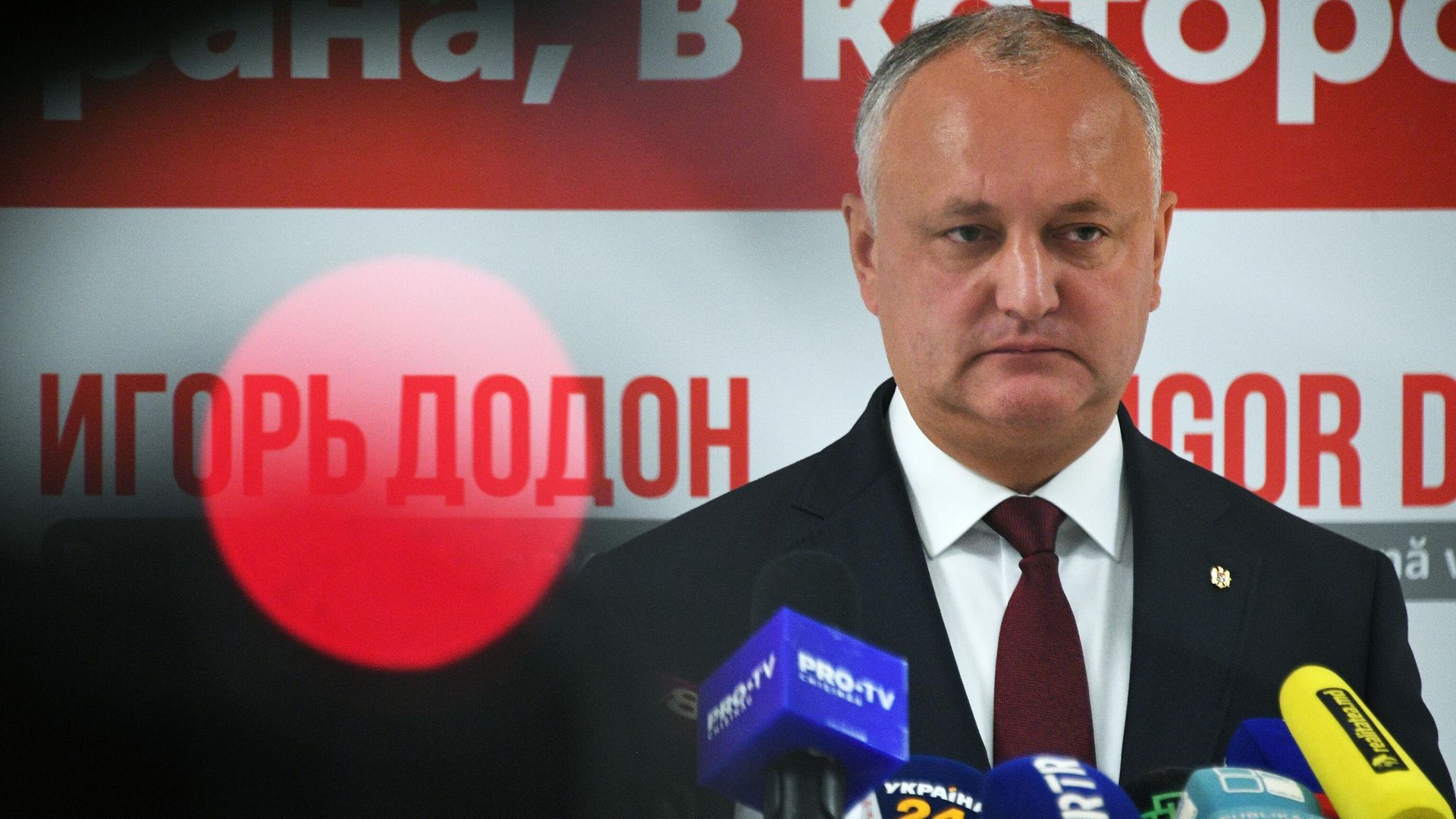 Действующий президент Молдавии Игорь Додон во время брифинга для прессы в Кишиневе Действующий президент Молдавии Игорь Додон во время брифинга для прессы в Кишиневе - РИА Новости, 1920, 18.12.2020