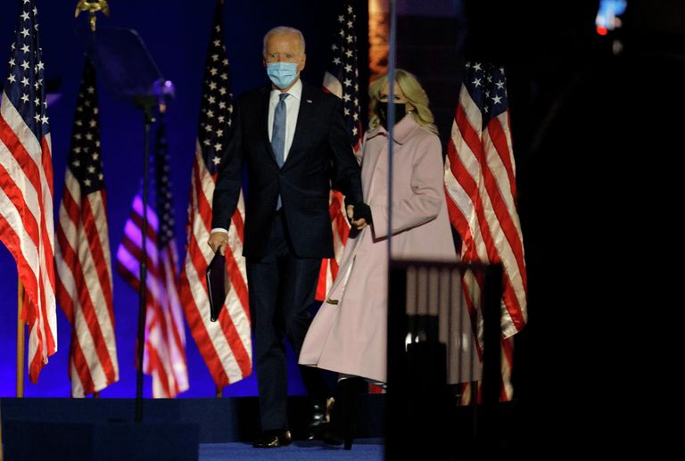 Кандидат в президенты США Джо Байден во время выступления в Уилмингтоне Кандидат в президенты США Джо Байден во время выступления в Уилмингтоне