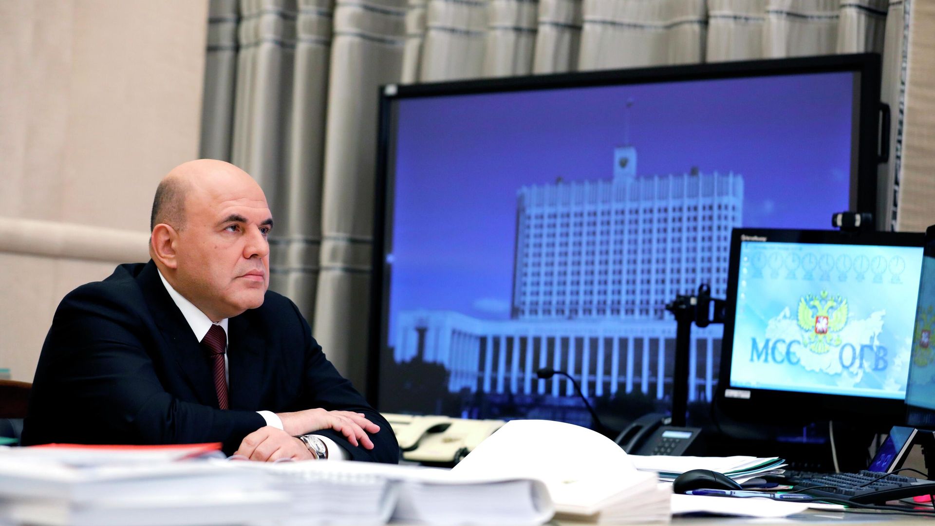 Председатель правительства РФ Михаил Мишустин принимает участие в заседании Совета глав правительств СНГ в режиме видеоконференции Председатель правительства РФ Михаил Мишустин принимает участие в заседании Совета глав правительств СНГ в режиме видеоконференции - РИА Новости, 1920, 06.11.2020