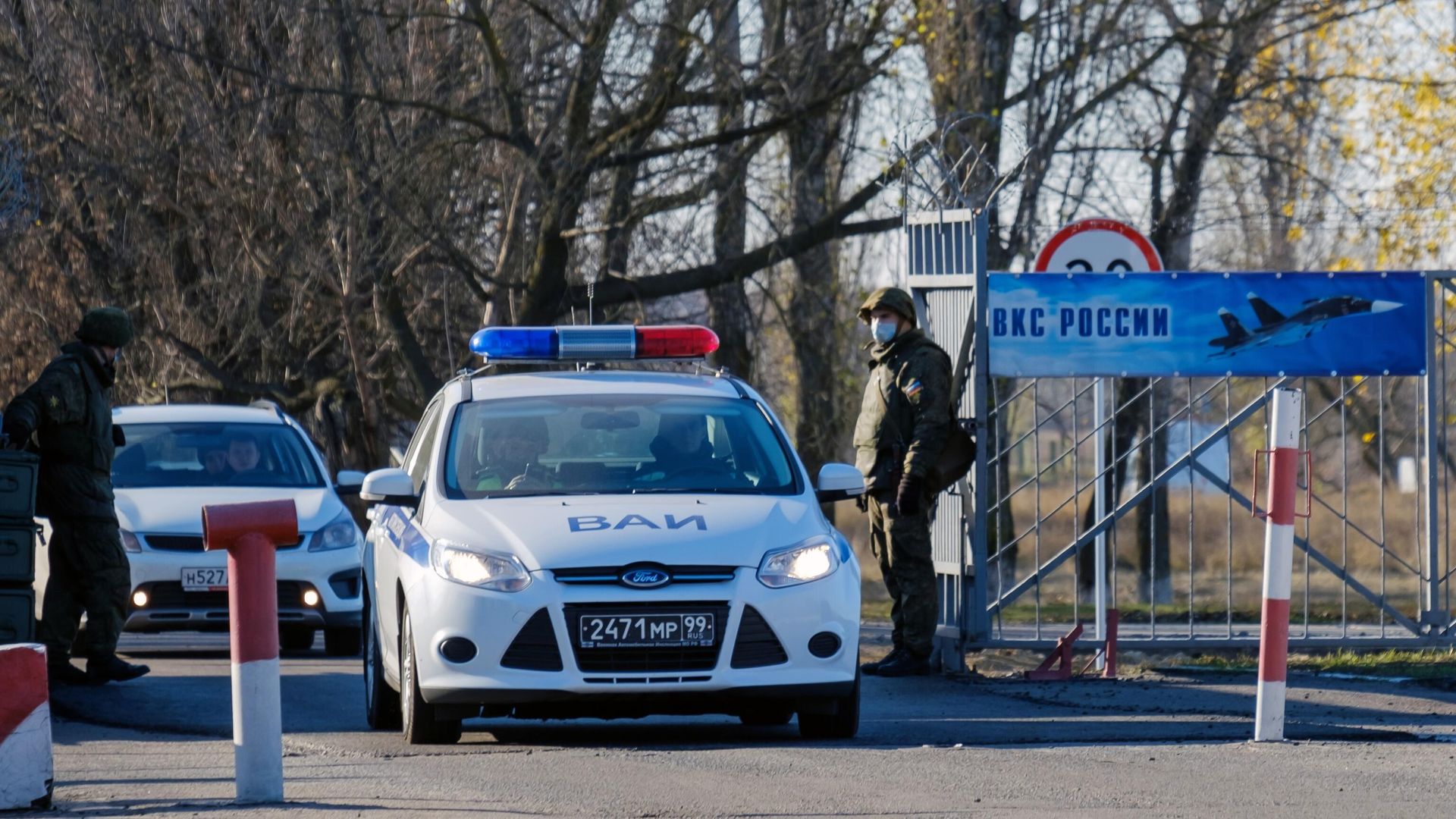 Контрольно-пропускной пункт военного аэродрома Балтимор под Воронежем. 9 ноября 2020 Контрольно-пропускной пункт военного аэродрома Балтимор под Воронежем. 9 ноября 2020 - РИА Новости, 1920, 09.11.2020