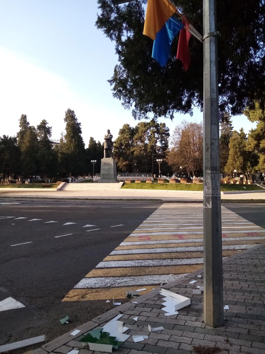 Последствия обстрела в Степанакерте