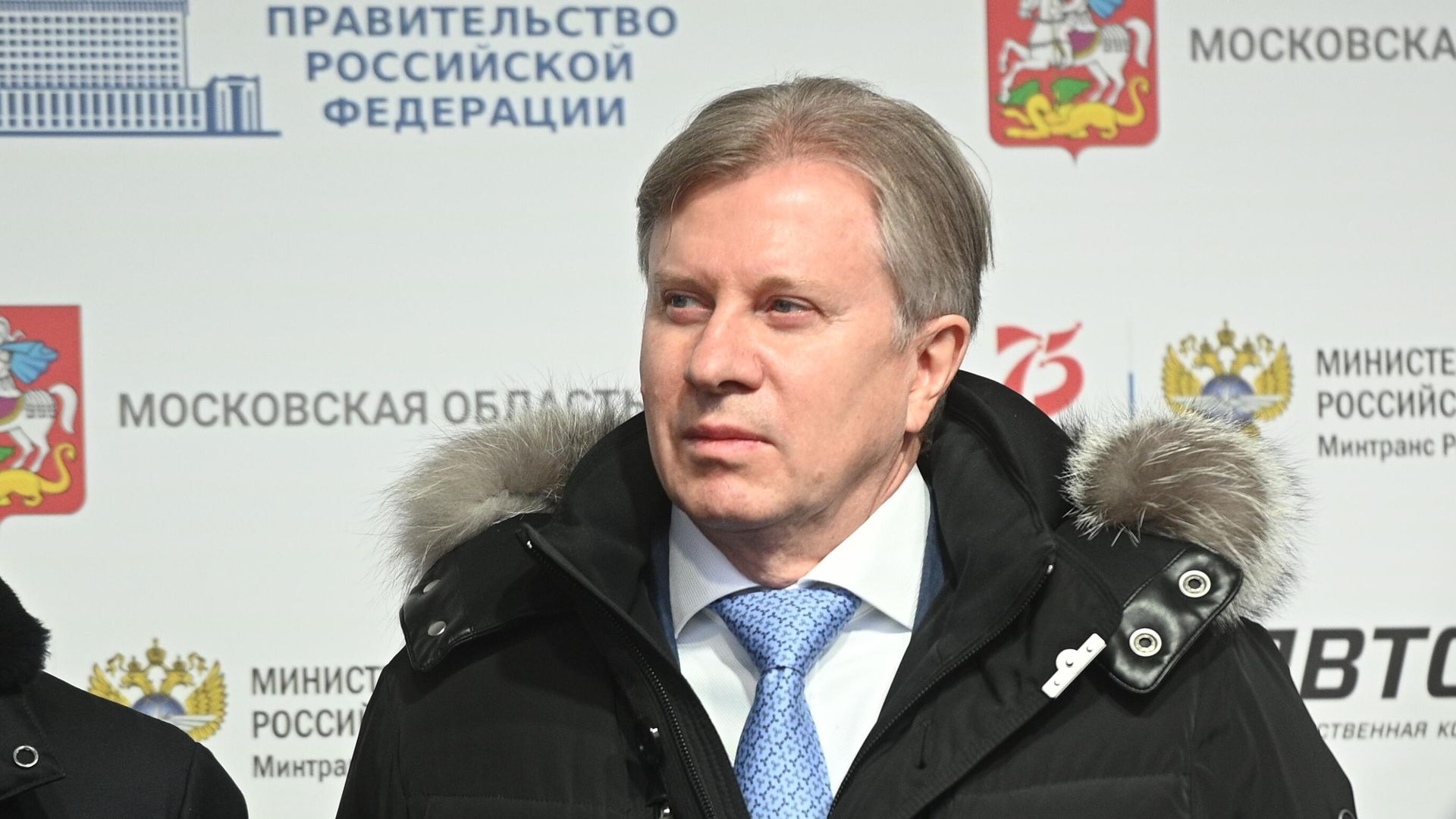 Министр транспорта РФ Виталий Савельев на церемонии запуска движения по самому длинному участку ЦКАД-3 - РИА Новости, 1920, 15.11.2020