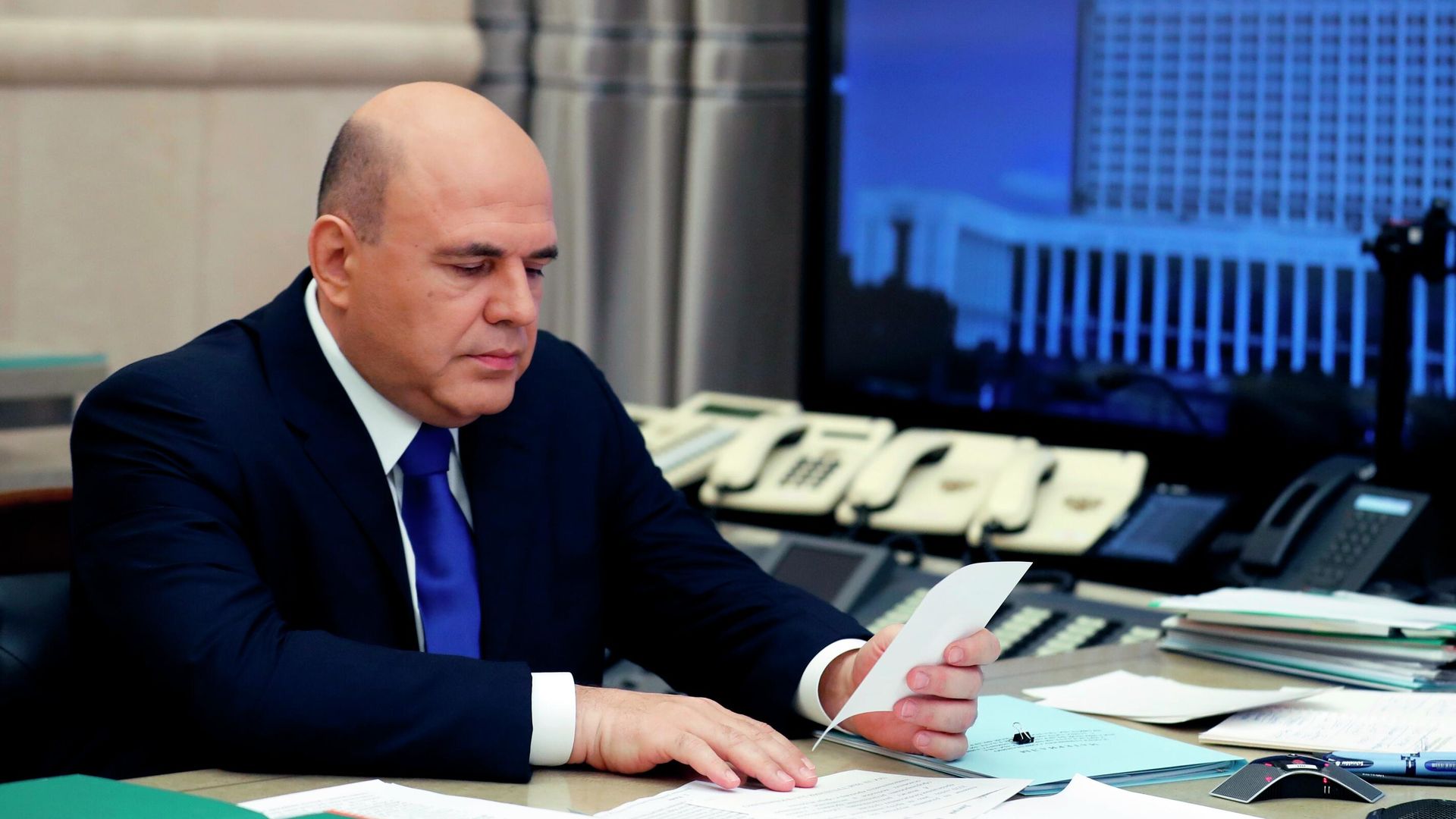 Председатель правительства РФ Михаил Мишустин проводит совещание с вице-премьерами РФ в режиме видеоконференции Председатель правительства РФ Михаил Мишустин проводит совещание с вице-премьерами РФ в режиме видеоконференции - РИА Новости, 1920, 23.11.2020