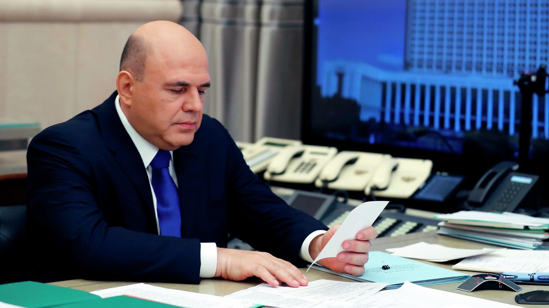 Председатель правительства РФ Михаил Мишустин проводит совещание с вице-премьерами РФ в режиме видеоконференции Председатель правительства РФ Михаил Мишустин проводит совещание с вице-премьерами РФ в режиме видеоконференции - РИА Новости, 1920, 23.11.2020