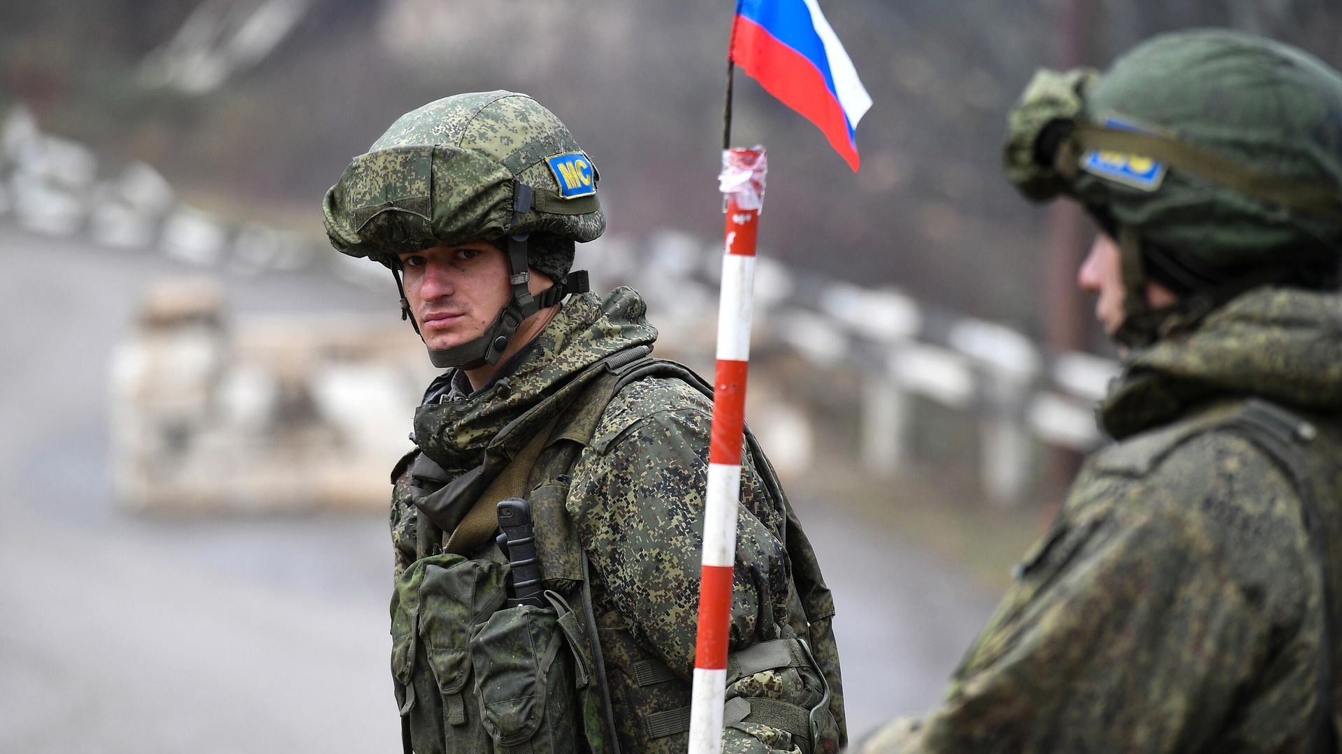 Российские миротворцы на блокпосту Российские миротворцы на блокпосту - РИА Новости, 1920, 22.01.2022