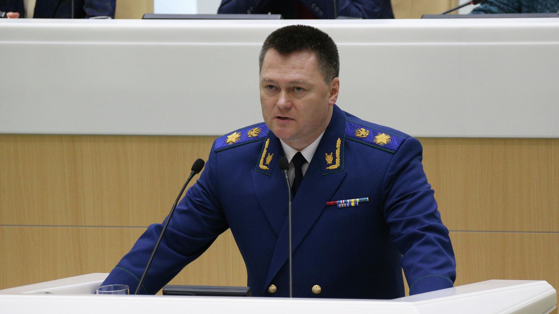 Генеральный прокурор РФ Игорь Краснов выступает на заседании Совета Федерации РФ - РИА Новости, 1920, 28.10.2021