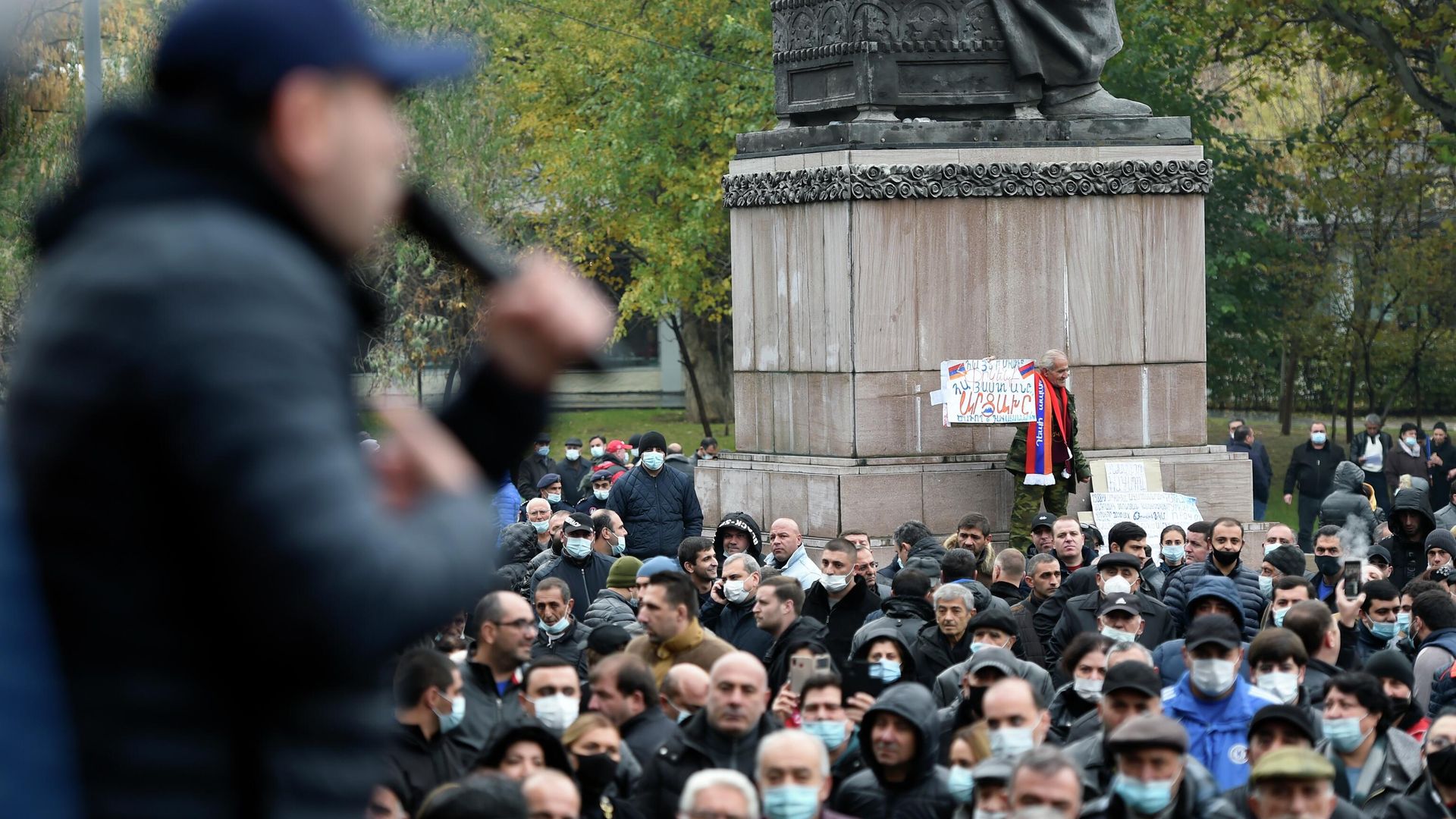 Участники акции протеста против действующего правительства на площади Свободы в Ереване Участники акции протеста против действующего правительства на площади Свободы в Ереване - РИА Новости, 1920, 21.11.2020