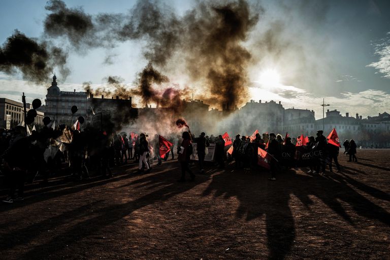 Акция протеста в Лионе Акция протеста в Лионе