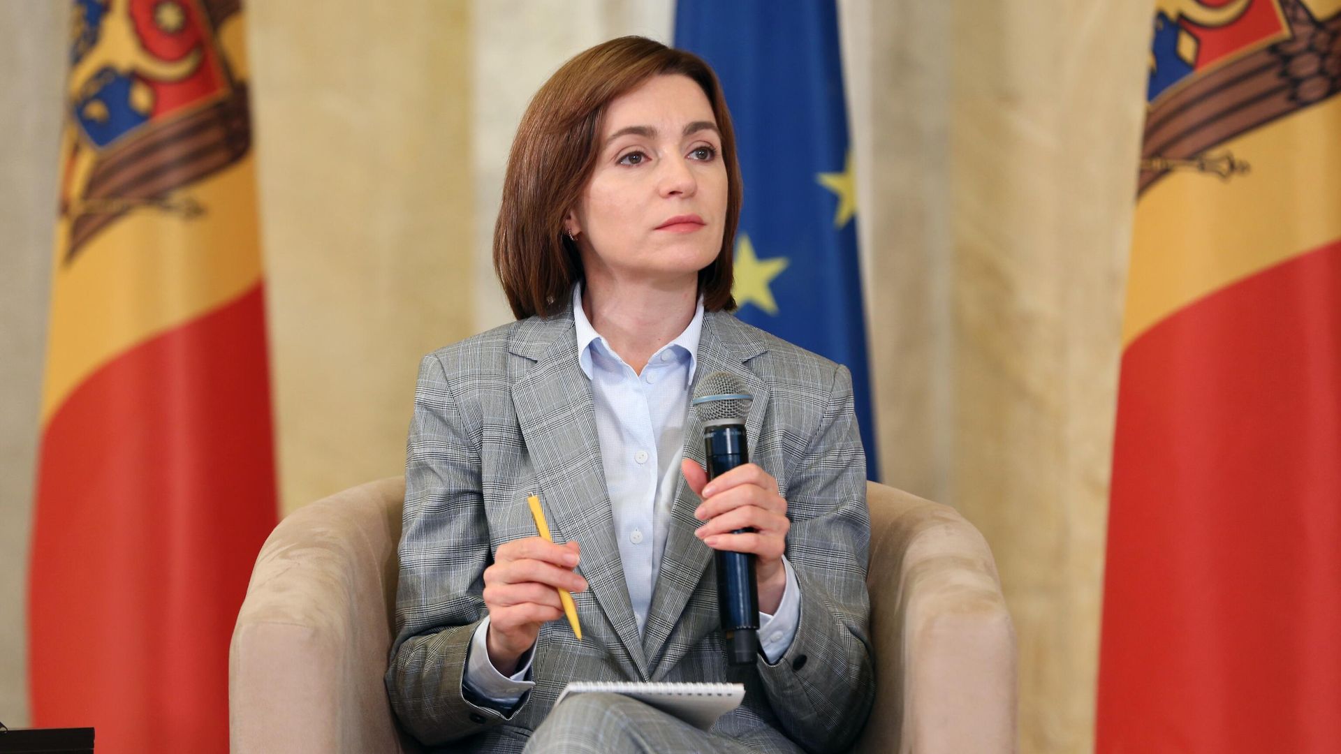 Избранный президент Молдавии Майя Санду на пресс-конференции в Кишиневе - РИА Новости, 1920, 30.11.2020