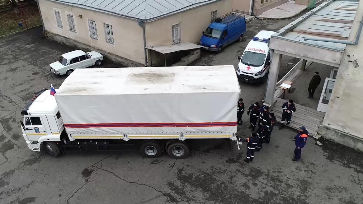 Гуманитарная помощь доставлена из России в Нагорный Карабах Гуманитарная помощь доставлена из России в Нагорный Карабах - РИА Новости, 1920, 02.12.2020