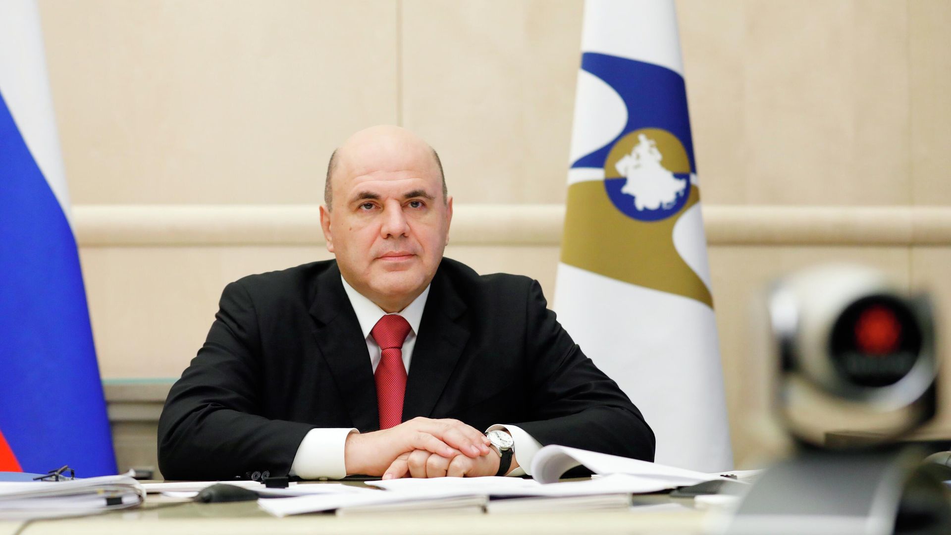 Председатель правительства РФ Михаил Мишустин принимает участие в режиме видеоконференции в заседании Евразийского межправительственного совета стран ЕАЭС Председатель правительства РФ Михаил Мишустин принимает участие в режиме видеоконференции в заседании Евразийского межправительственного совета стран ЕАЭС - РИА Новости, 1920, 04.12.2020