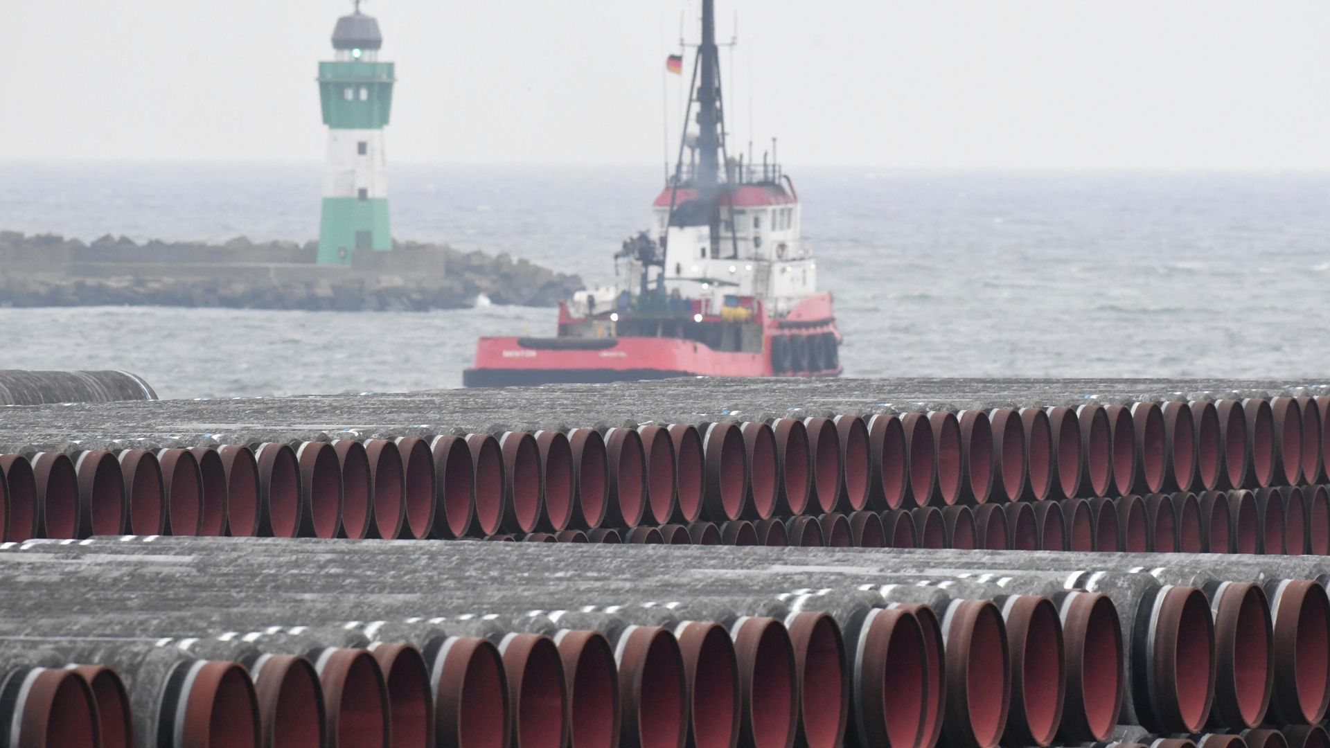 Трубы для строительства газопровода Nord Stream 2 в порту Мукран, Германия - РИА Новости, 1920, 17.12.2020