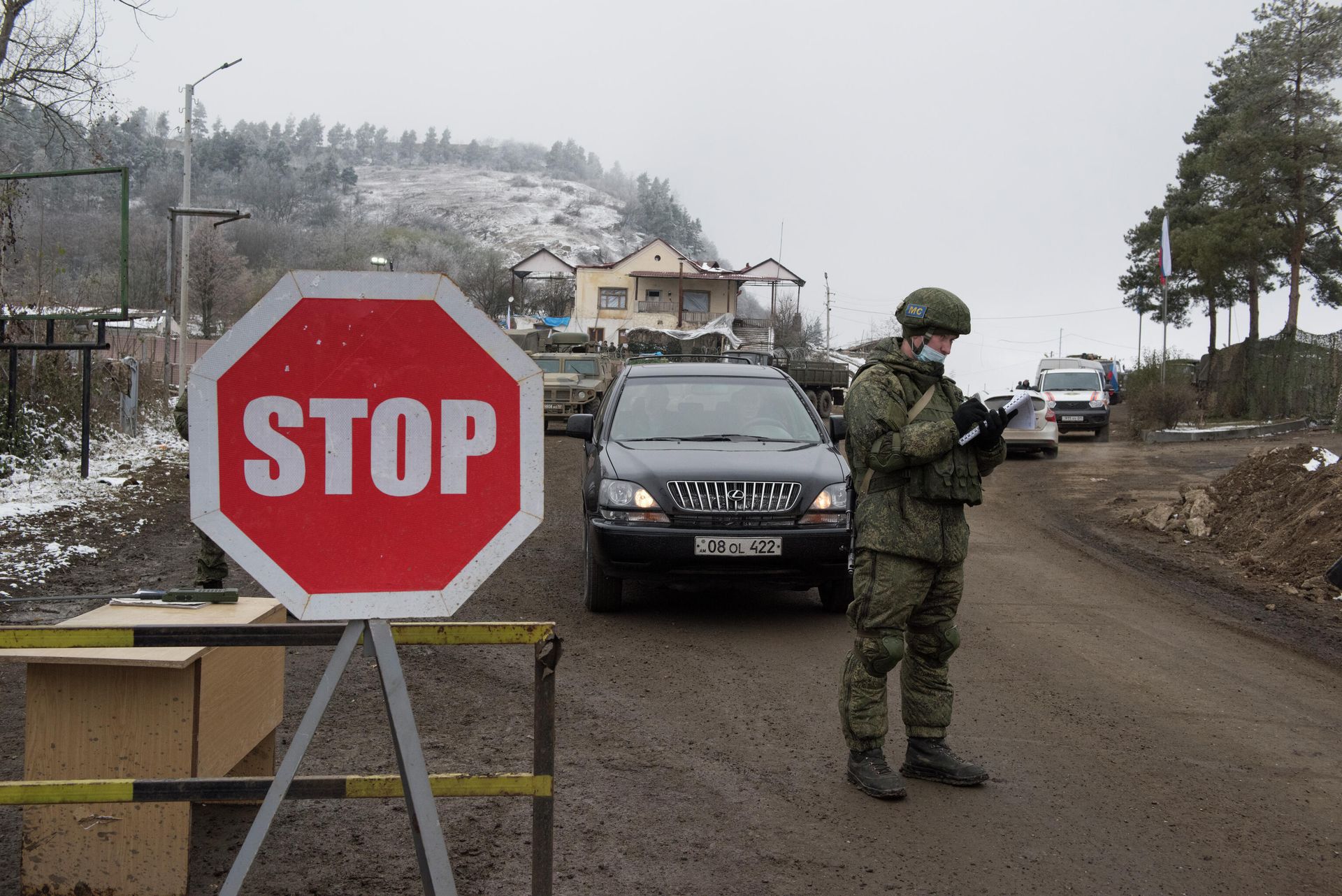 Блокпост российских миротворцев на въезде в город Шуша Блокпост российских миротворцев на въезде в город Шуша - РИА Новости, 1920, 04.08.2022