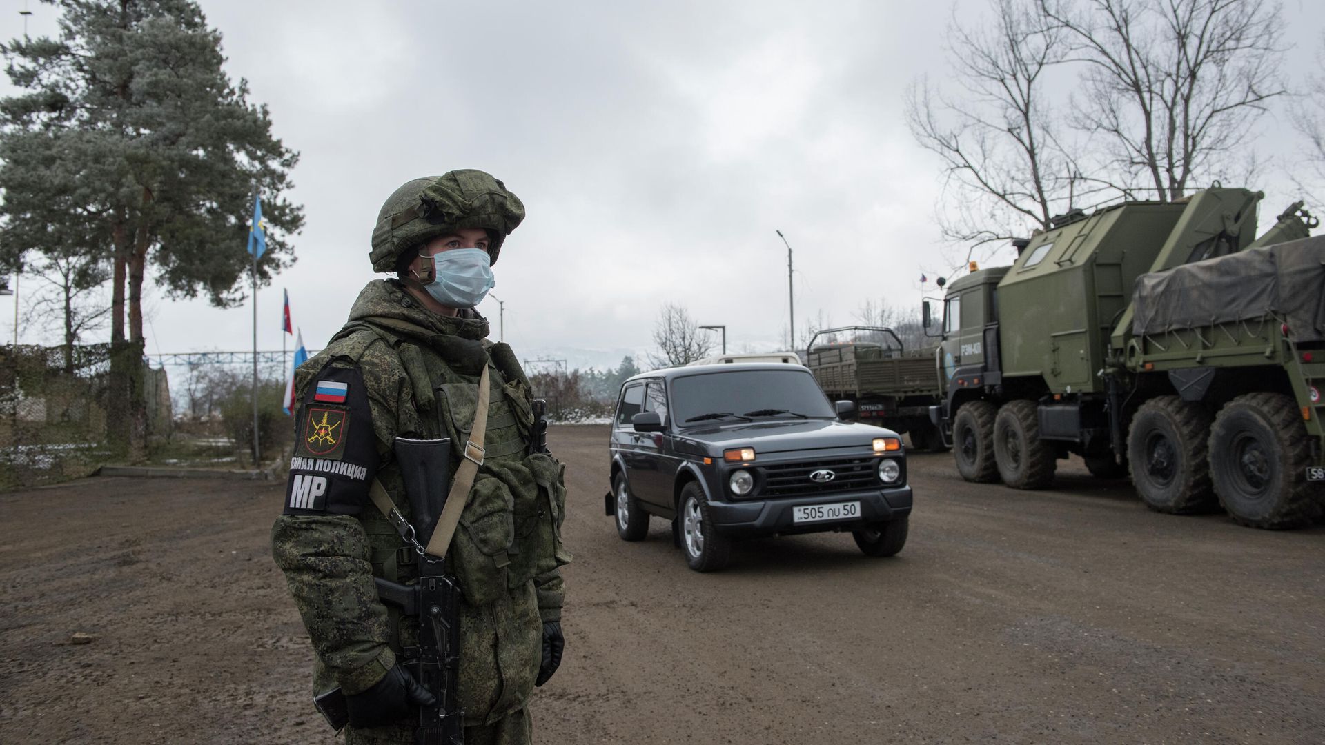 Блокпост российских миротворцев на въезде в город Шуша Блокпост российских миротворцев на въезде в город Шуша - РИА Новости, 1920, 11.12.2020