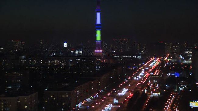 На медиафасаде Останкинской башни появился ролик в честь 15-летия RT На медиафасаде Останкинской башни появился ролик в честь 15-летия RT