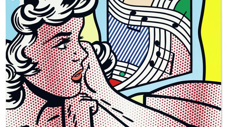 Работа Роя Лихтенштейна Nude with Joyous Painting