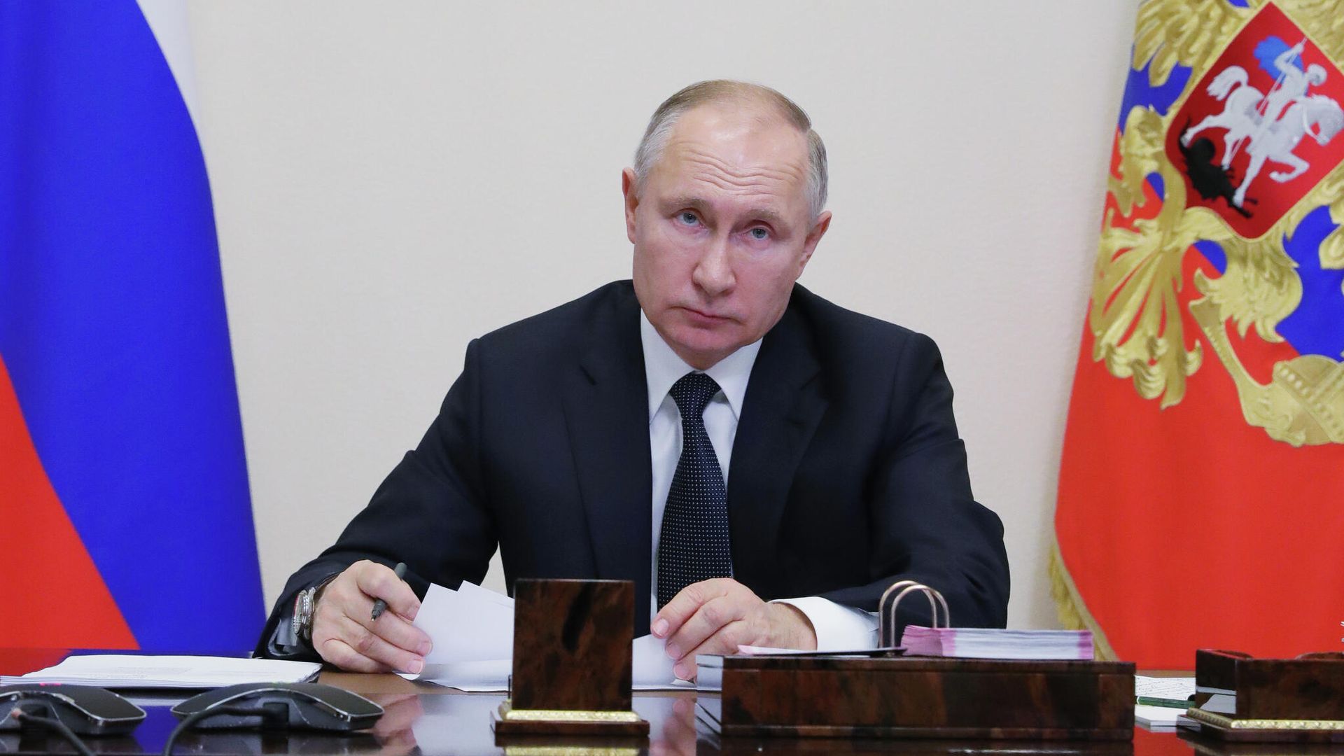 Президент России Владимир Путин проводит в режиме видеоконференции совместное заседание Государственного совета и Совета при президенте РФ по стратегическому развитию и национальным проектам. - РИА Новости, 1920, 30.12.2020