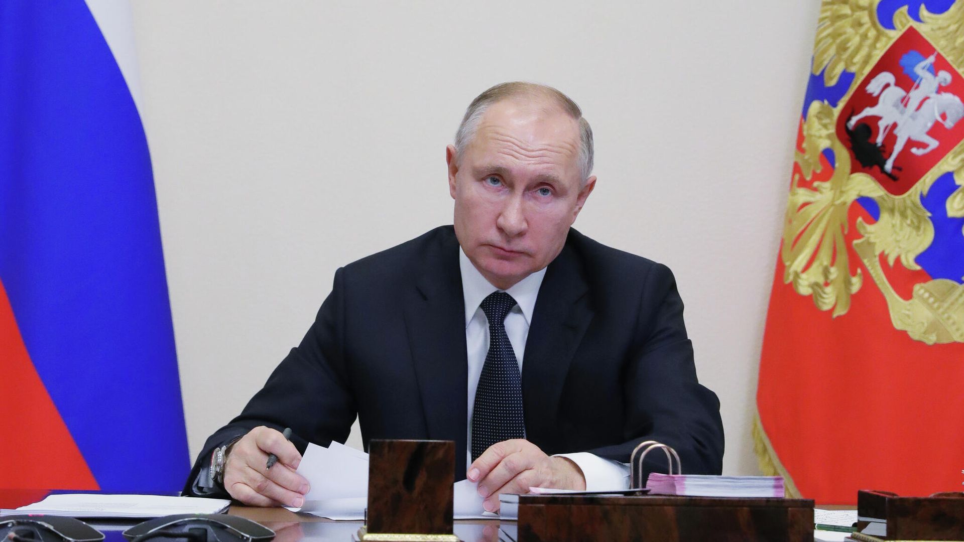 Президент России Владимир Путин проводит в режиме видеоконференции совместное заседание Государственного совета и Совета при президенте РФ по стратегическому развитию и национальным проектам. Президент России Владимир Путин проводит в режиме видеоконференции совместное заседание Государственного совета и Совета при президенте РФ по стратегическому развитию и национальным проектам. - РИА Новости, 1920, 30.12.2020