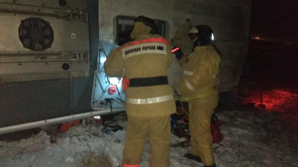 На месте аварии в Скопинском районе Рязанской области, где в результате ДТП перевернулся автобус с людьми На месте аварии в Скопинском районе Рязанской области, где в результате ДТП перевернулся автобус с людьми - РИА Новости, 1920, 25.12.2020