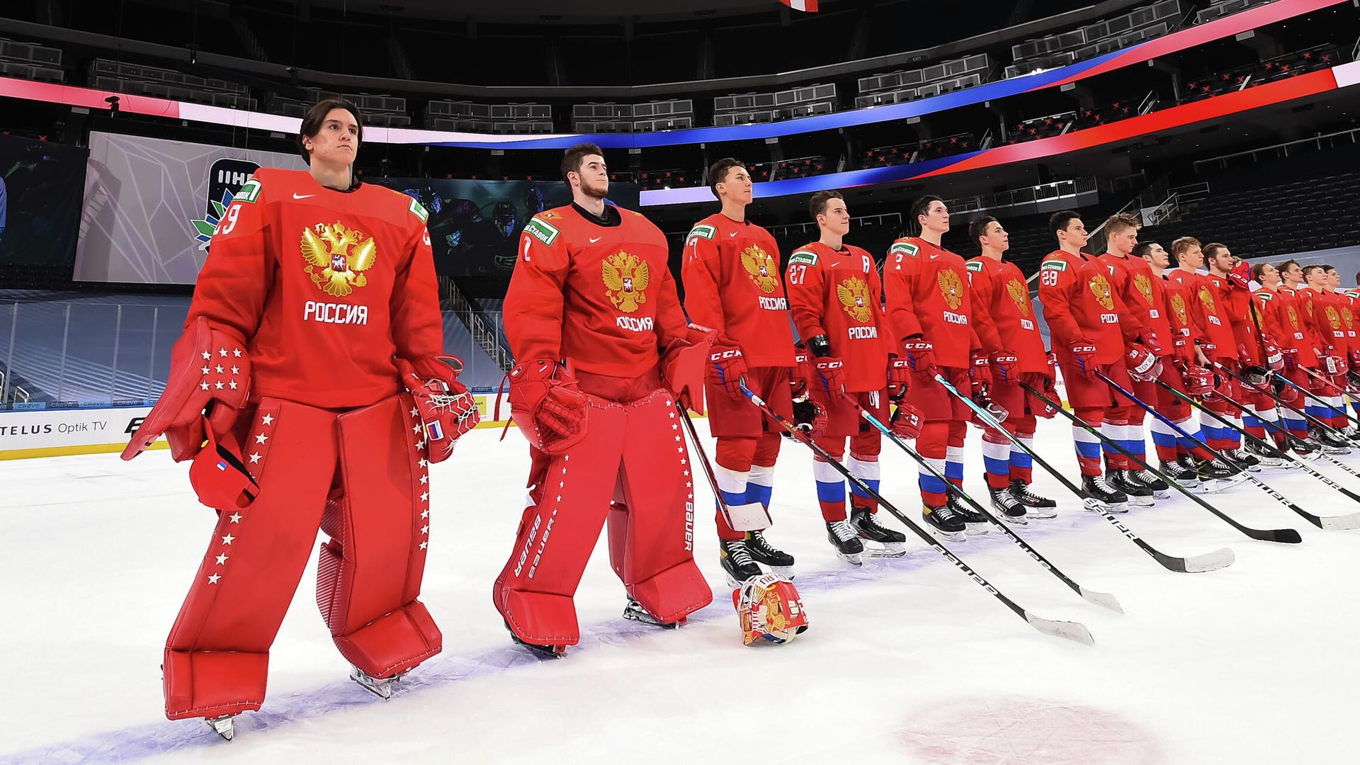 Молодежная сборная России по хоккею на чемпионате мира 2021 года в Эдмонтоне Молодежная сборная России по хоккею на чемпионате мира 2021 года в Эдмонтоне - РИА Новости, 1920, 01.01.2021