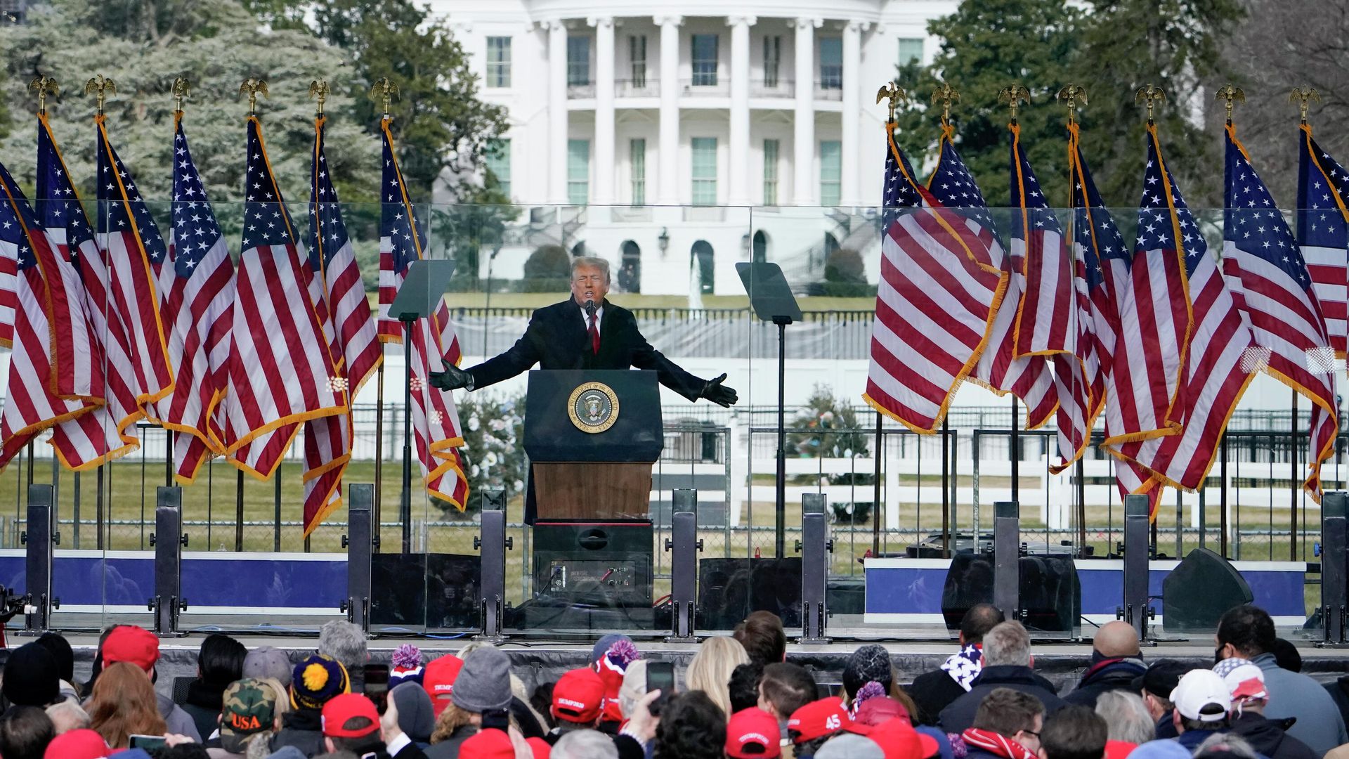 Президент Дональд Трамп выступает на митинге в Вашингтоне Президент Дональд Трамп выступает на митинге в Вашингтоне - РИА Новости, 1920, 07.01.2021