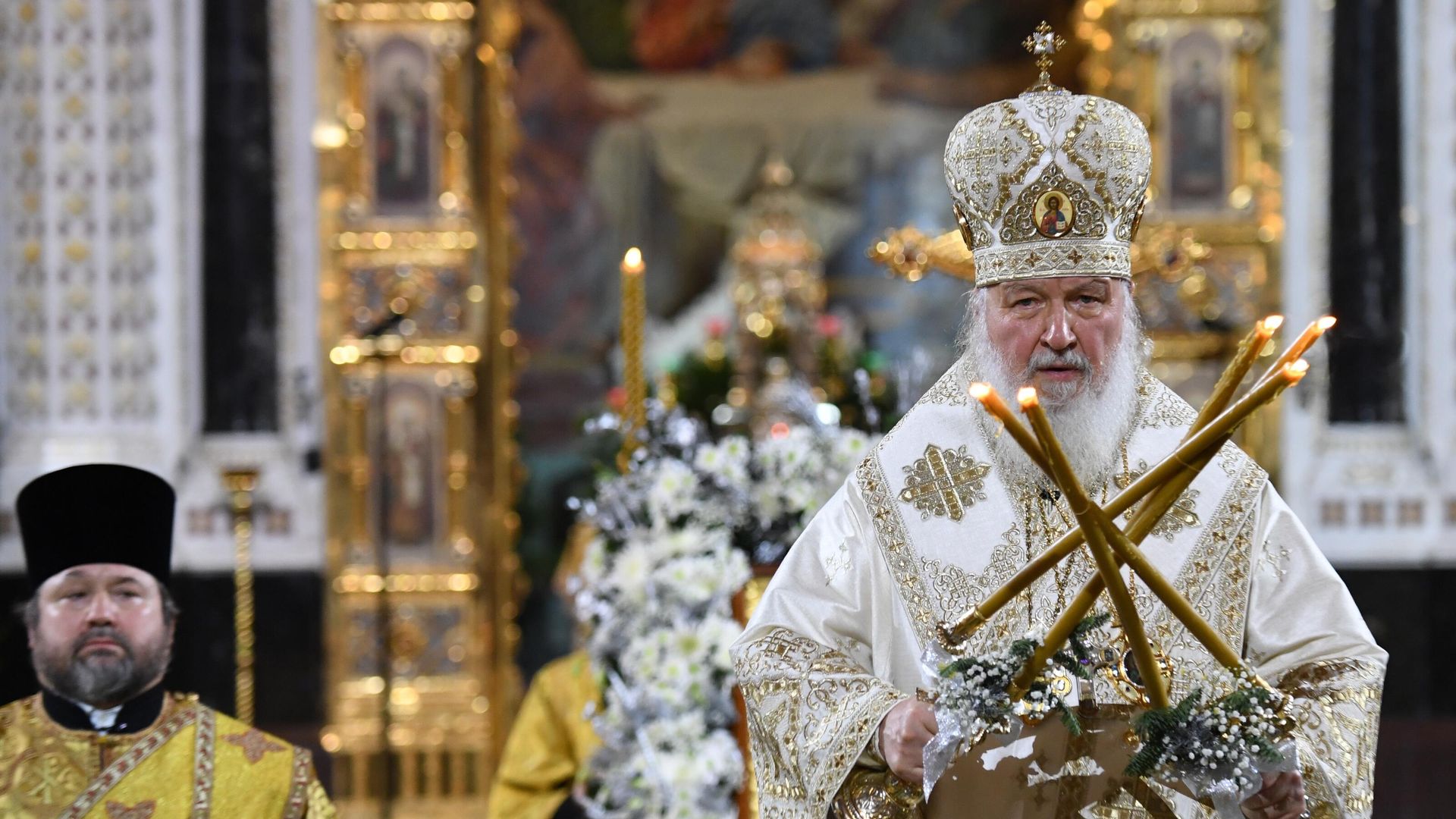 Рождество Христово. Патриаршая литургия в храме Христа Спасителя - РИА Новости, 1920, 08.01.2021