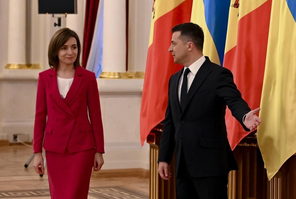 Президент Молдавии Майя Санду и президент Украины Владимир Зеленский во время встречи в Киеве Президент Молдавии Майя Санду и президент Украины Владимир Зеленский во время встречи в Киеве - РИА Новости, 1920, 15.02.2023