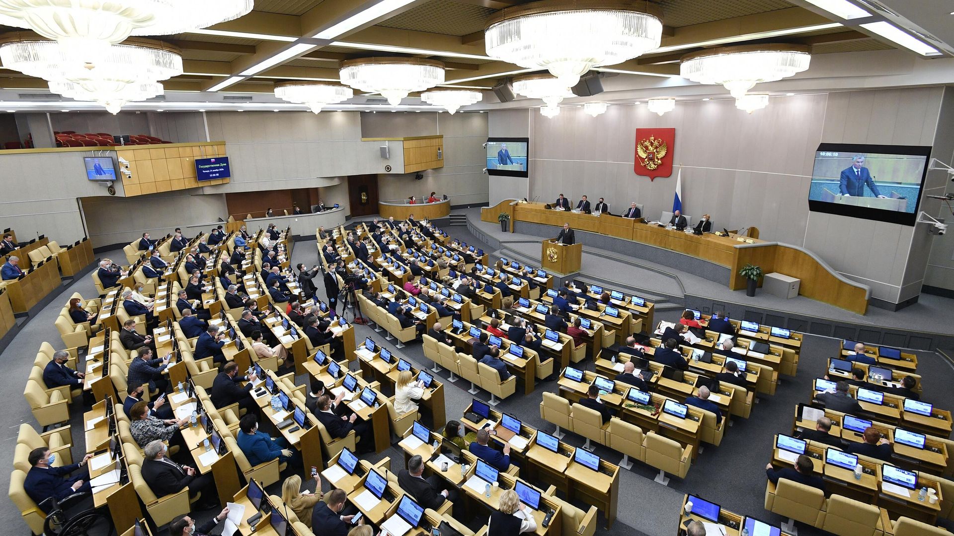 Председатель Государственной Думы РФ Вячеслав Володин выступает на пленарном заседании Государственной Думы РФ Председатель Государственной Думы РФ Вячеслав Володин выступает на пленарном заседании Государственной Думы РФ - РИА Новости, 1920, 13.01.2021