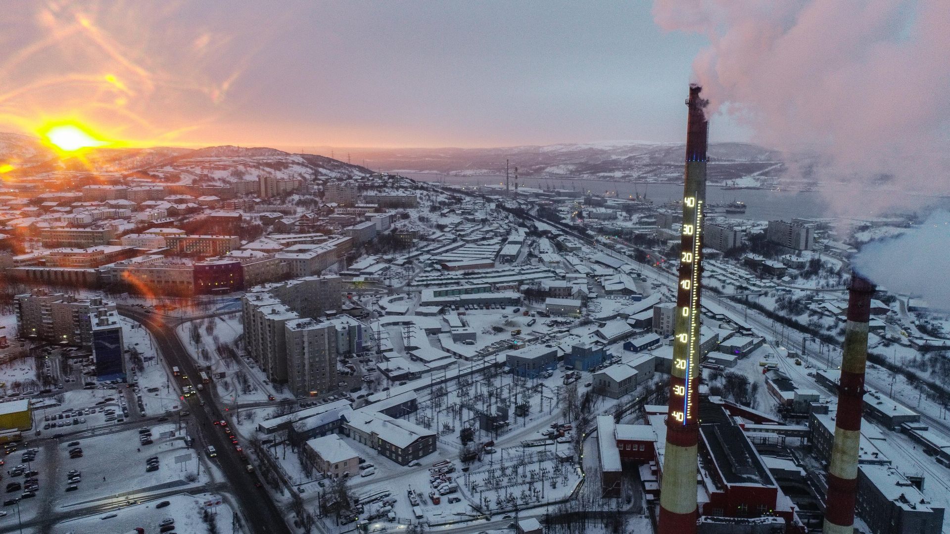 Термометр на трубе Мурманской ТЭЦ - РИА Новости, 1920, 08.12.2022