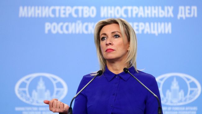 Официальный представитель Министерства иностранных дел РФ Мария Захарова во время брифинга в Москве