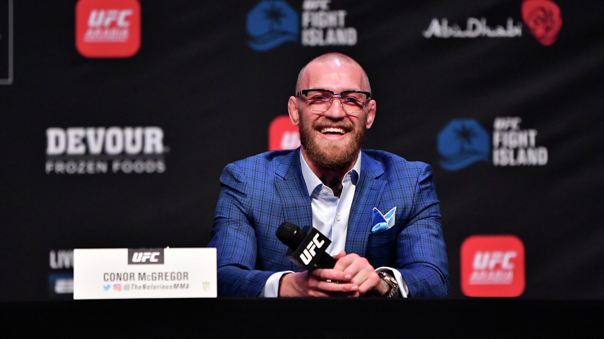 Ирландский боец смешанных единоборств (UFC) Конор Макгрегор на пресс-конференции Ирландский боец смешанных единоборств (UFC) Конор Макгрегор на пресс-конференции - РИА Новости, 1920, 10.05.2021