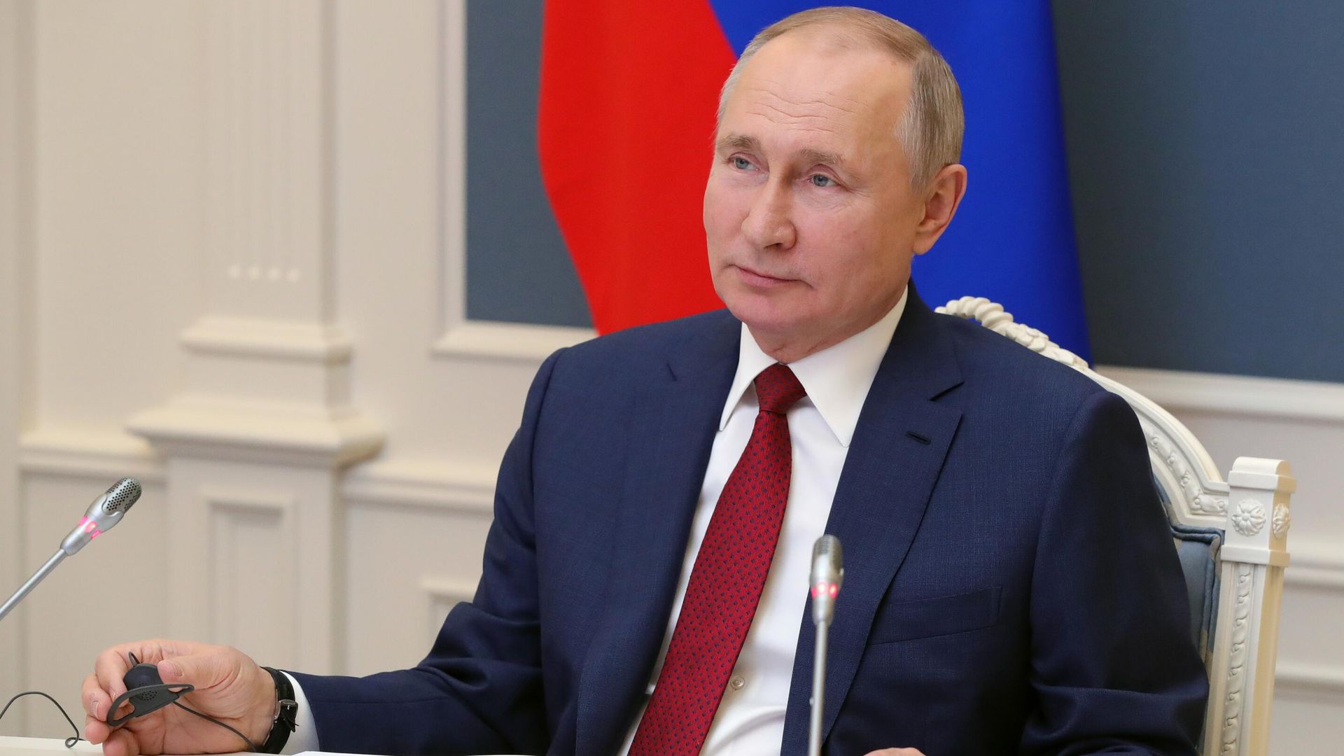 Президент РФ Владимир Путин выступает по видеосвязи на сессии Давосская повестка дня 2021 Всемирного экономического форума - РИА Новости, 1920, 27.01.2021